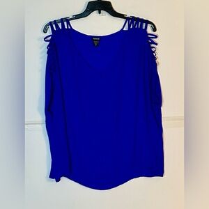 Torrid Royal Blue Strappy Blouse, V-Neck. Size 3X